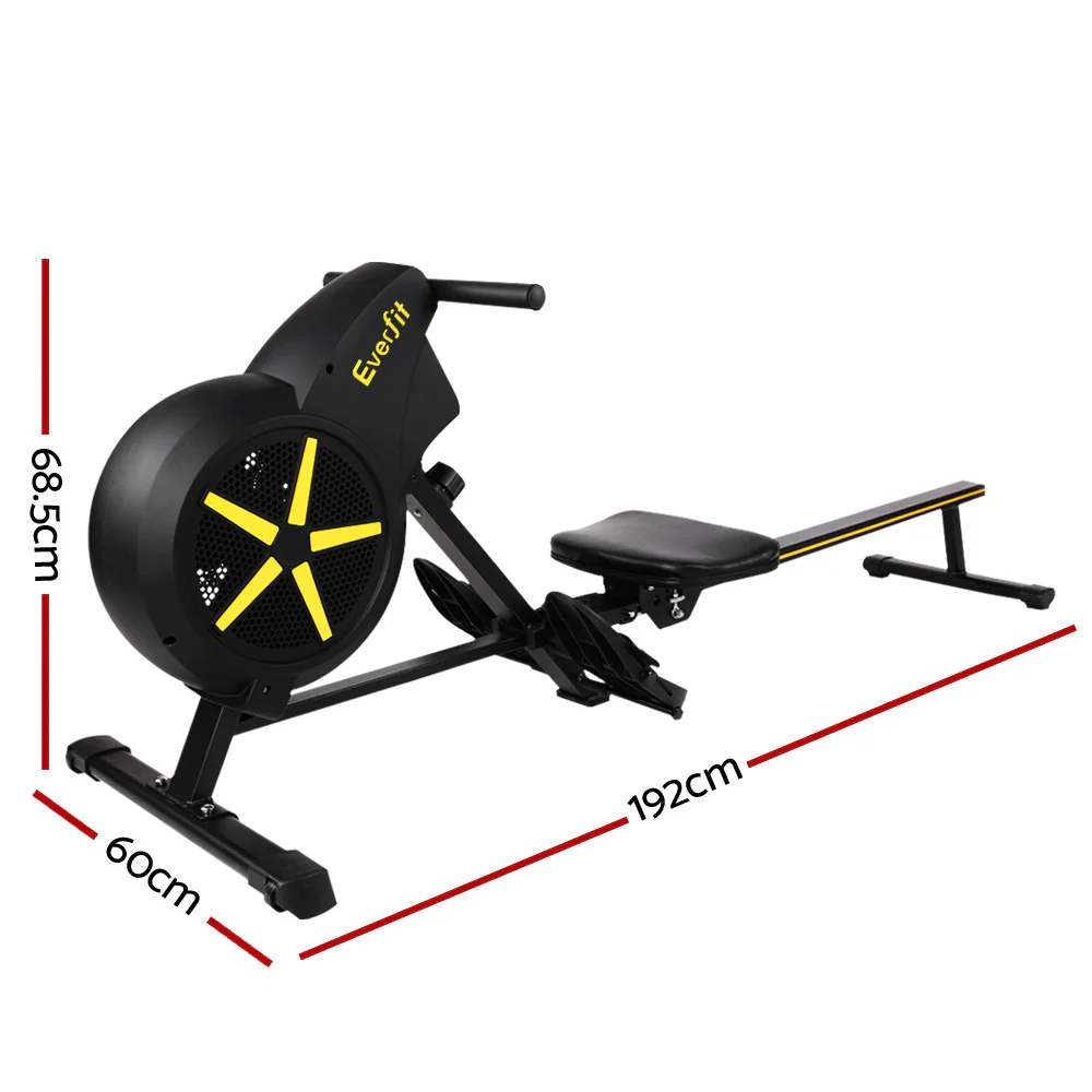 Everfit Rowing Machine Air Rower Exercise Fitness Gym Home Cardio - Nurns