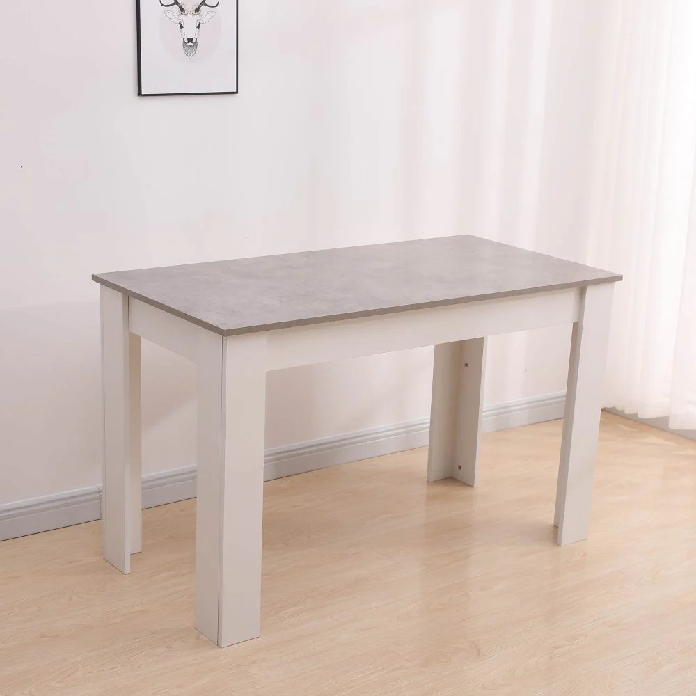 Dining Table Rectangular Wooden 120M - Grey & White - Nurns