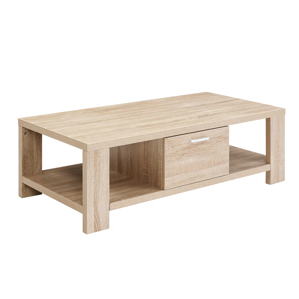 Ilias Coffee Table with 1 Drawer - Oak - Nurns