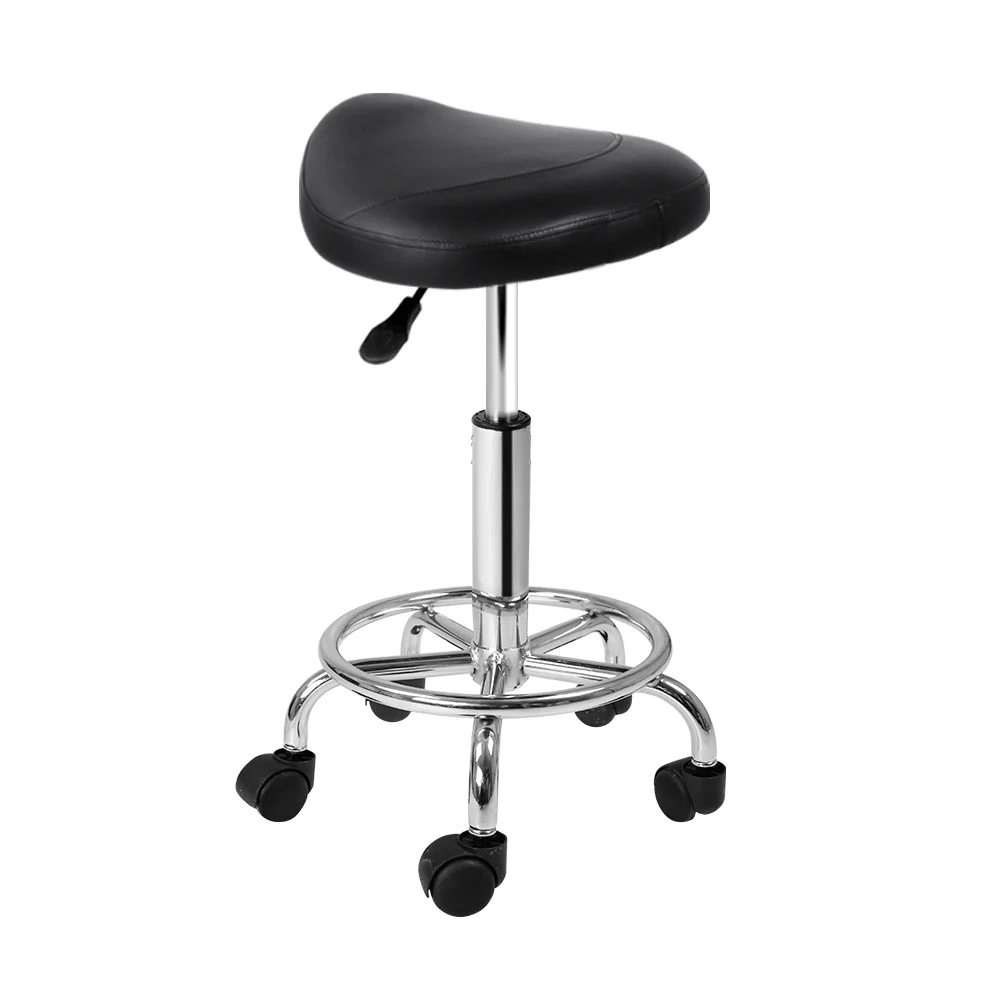 Salon Stool Saddle Swivel Chair Black - Nurns