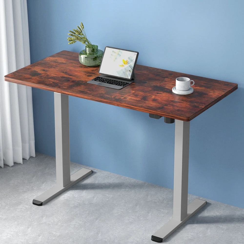 Artiss Standing Desk Motorised 140cm Rustic Brown - Nurns