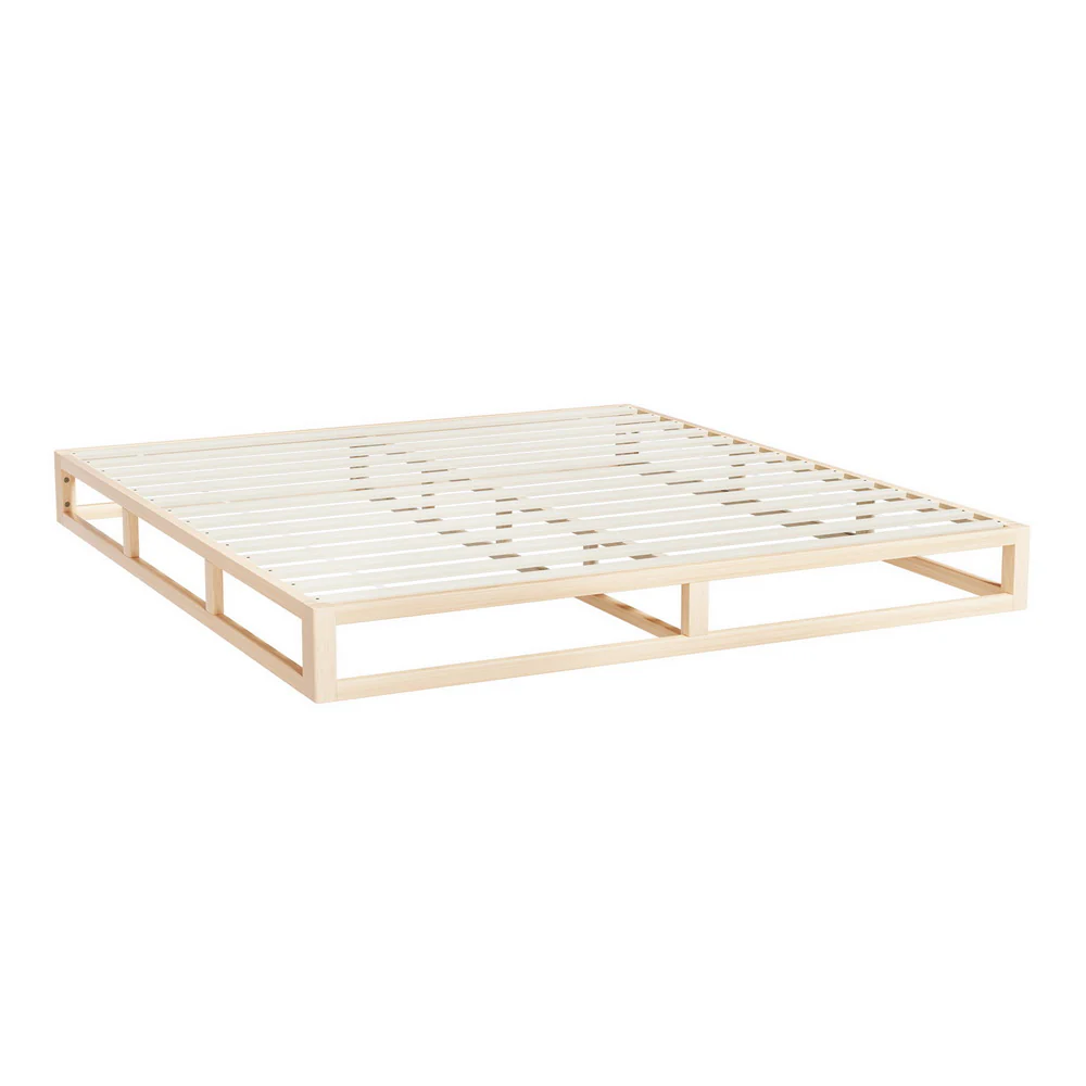 Malta Bed Frame Wooden Base Platform - Pine King - Nurns