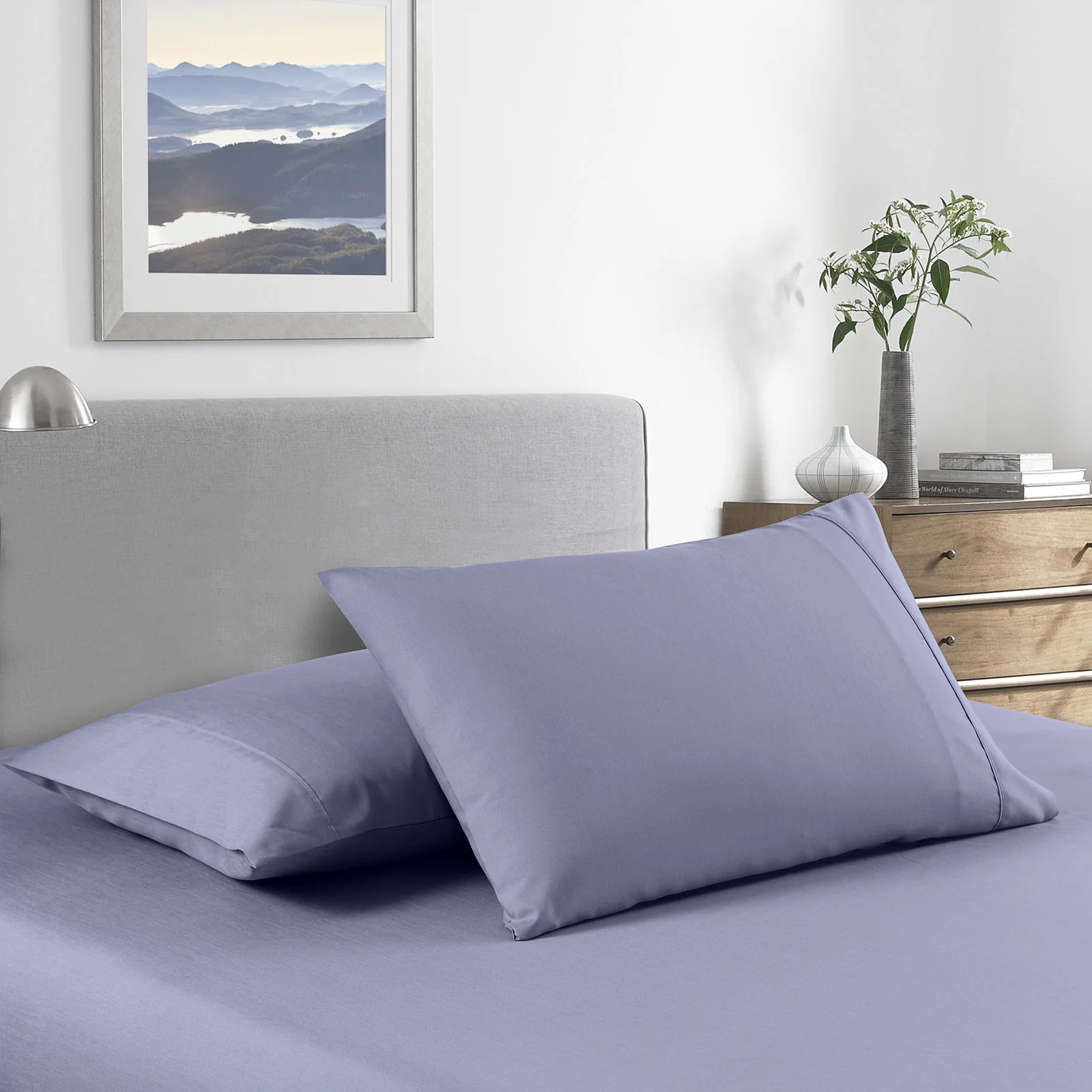 King Royal Comfort Bamboo Cooling 2000TC Sheet Set - Lilac Grey - Nurns