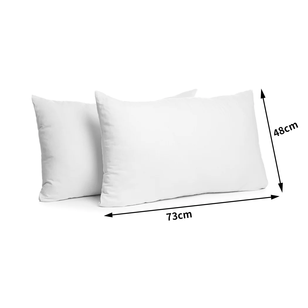 Set of 2 Pillows Inserts Cushion Soft Goose Feather - Nurns