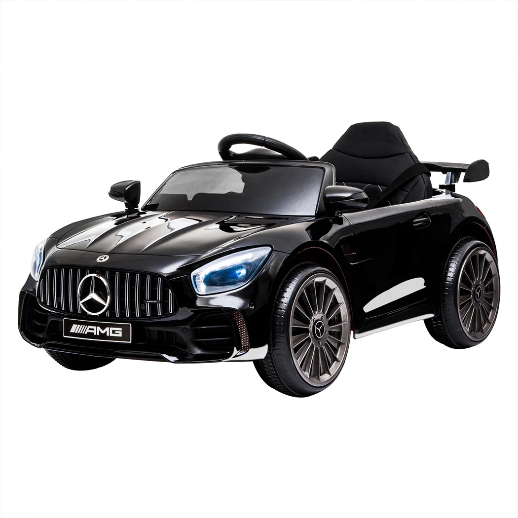 Kids Ride On Car 12V Battery Mercedes-Benz Licensed AMG GTR Toy Remote Control - Black - Nurns