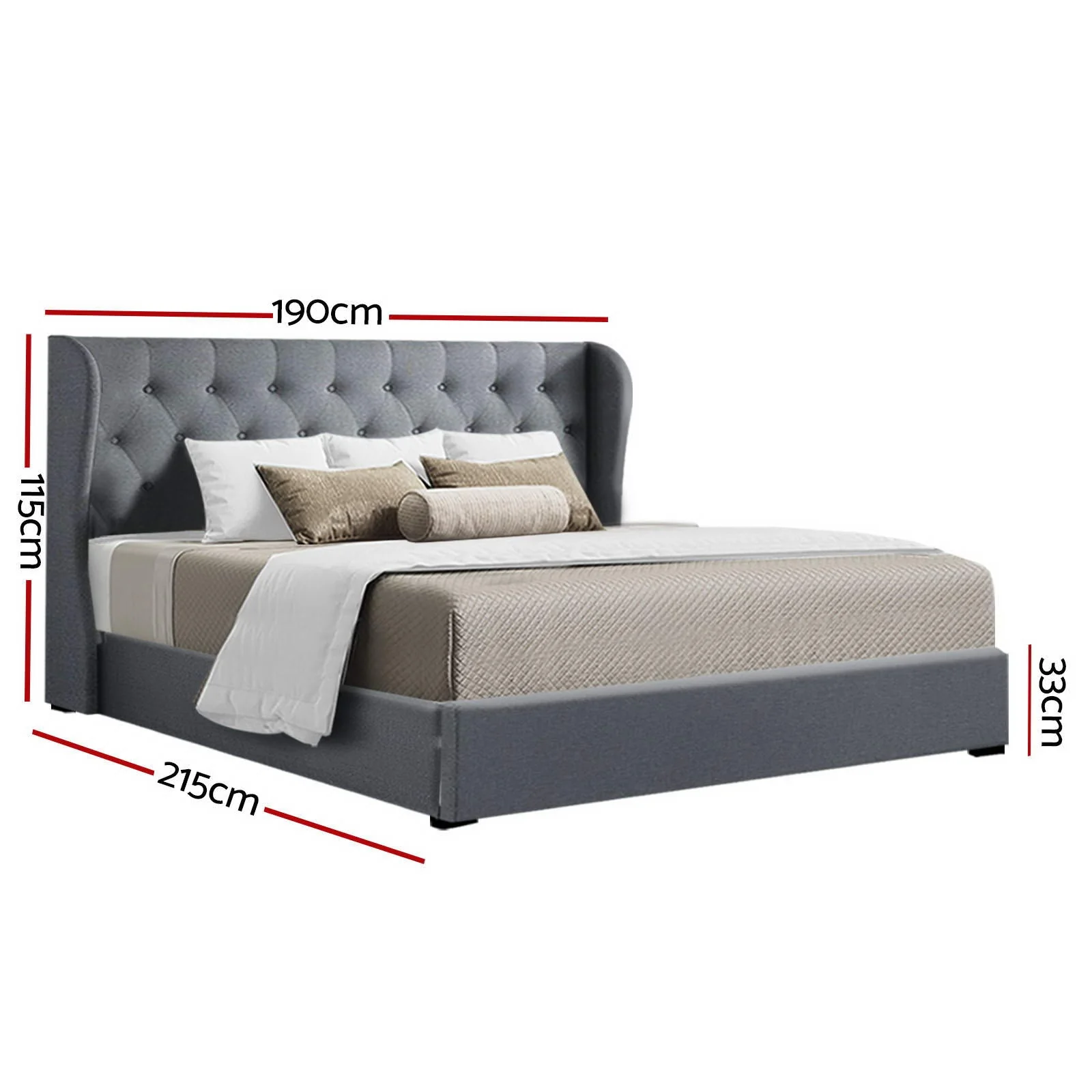 Onyx Bed & Mattress Package - Grey King - Nurns