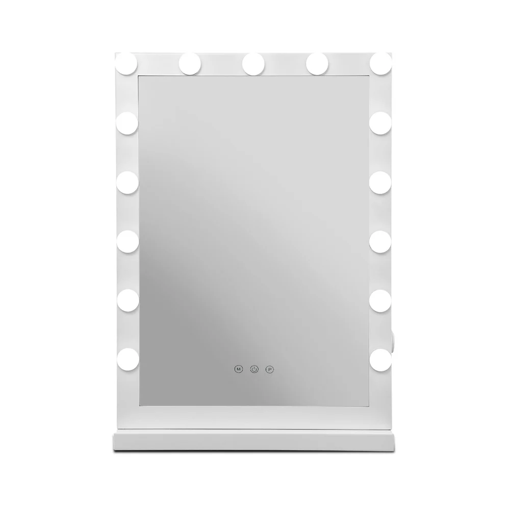 Hollywood Makeup Mirror With Light 15 LED Bulbs Vanity Lighted Stand - Nurns