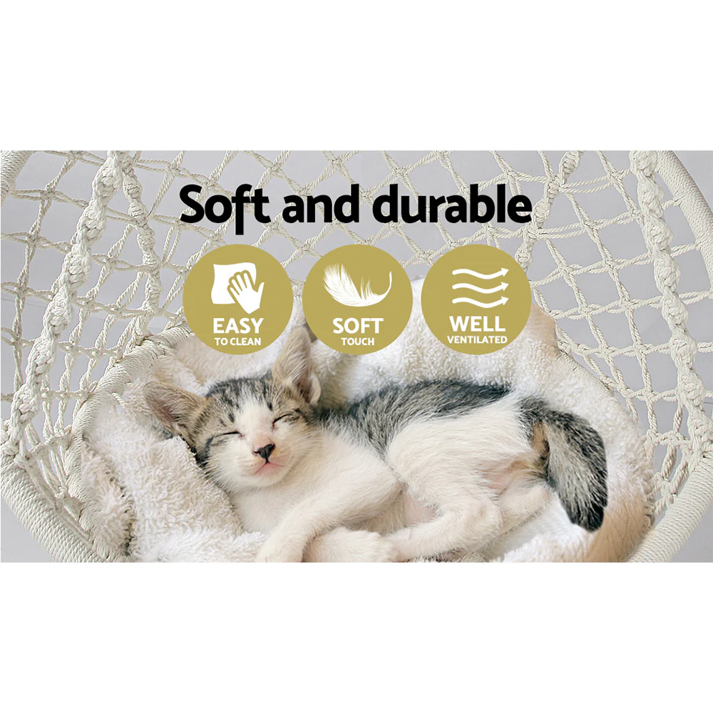 Hammock Chair Outdoor Hanging Macrame Cotton Indoor - Cream - Nurns