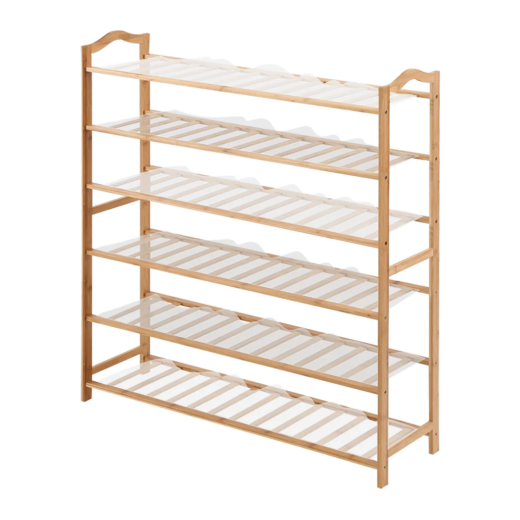 Levede Bamboo Shoe Rack Storage Wooden 80cm - Nurns