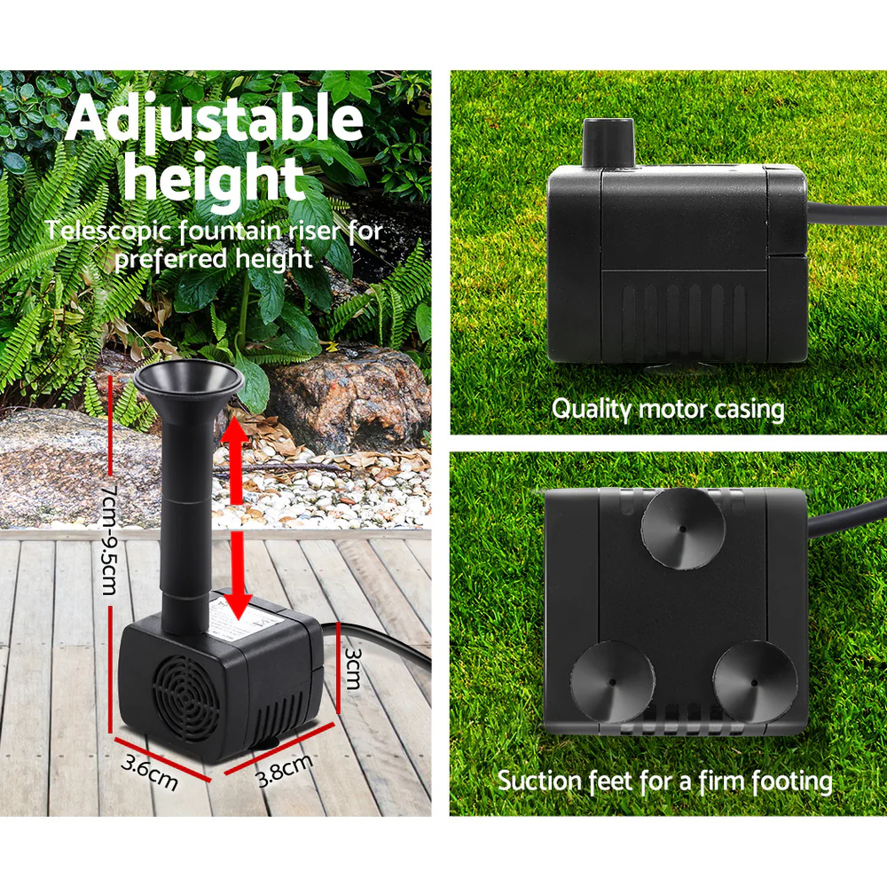 Solar Powered Pond Pump Submersible Fountains Ouotdoor Pool Garden Pumps 4 FT - Nurns