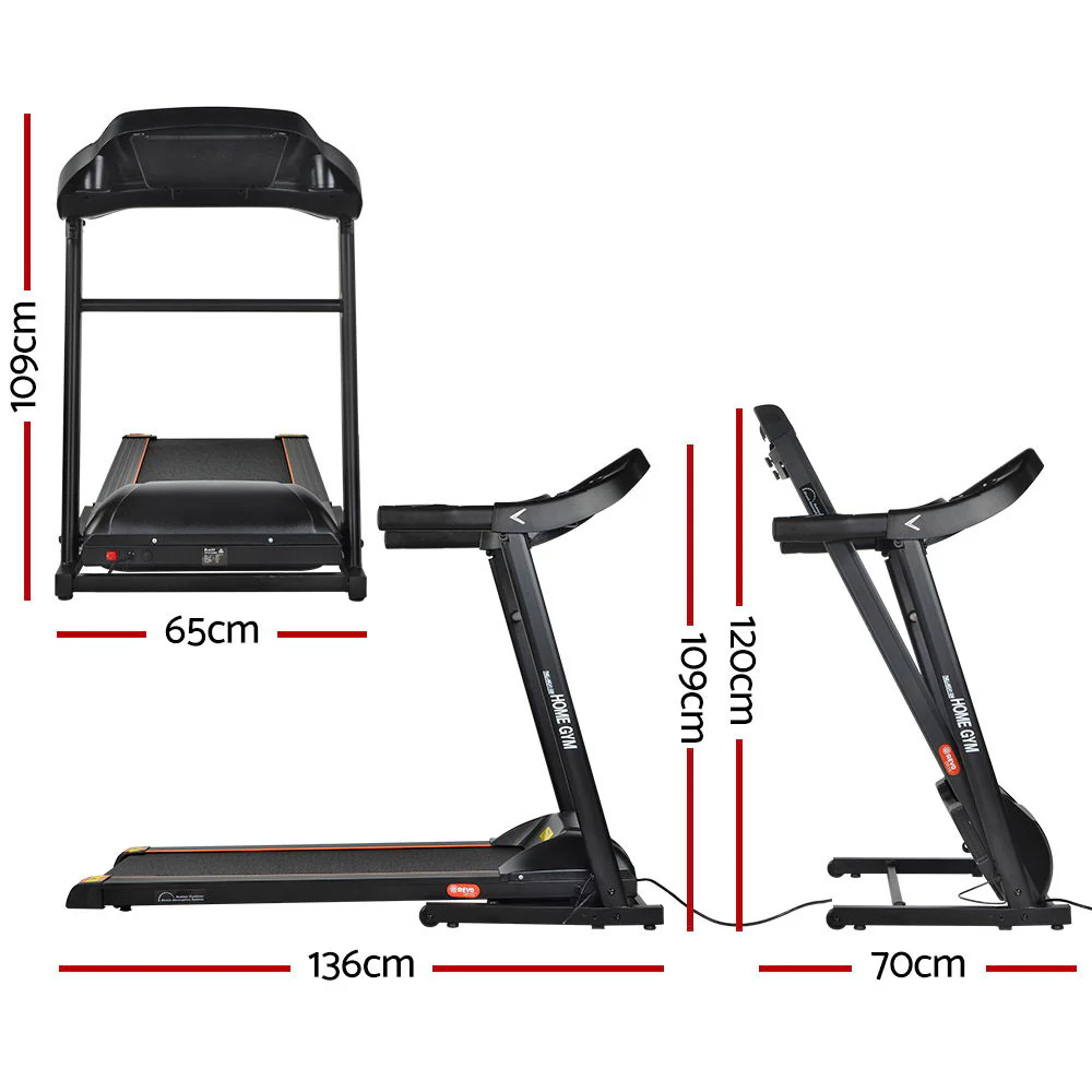 Everfit Treadmill Electric Home Gym Fitness Exercise Machine Foldable 400mm - Nurns