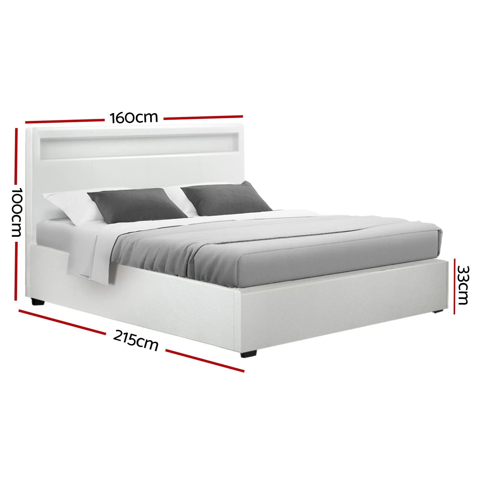 Mars Bed & Mattress Package with 34cm Black Mattress - White Queen - Nurns