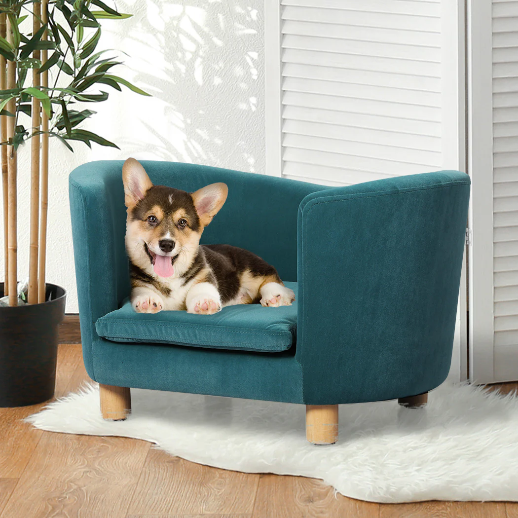 SMALL Dog Beds Pet Sofa Warm Soft Lounge - Blue - Nurns