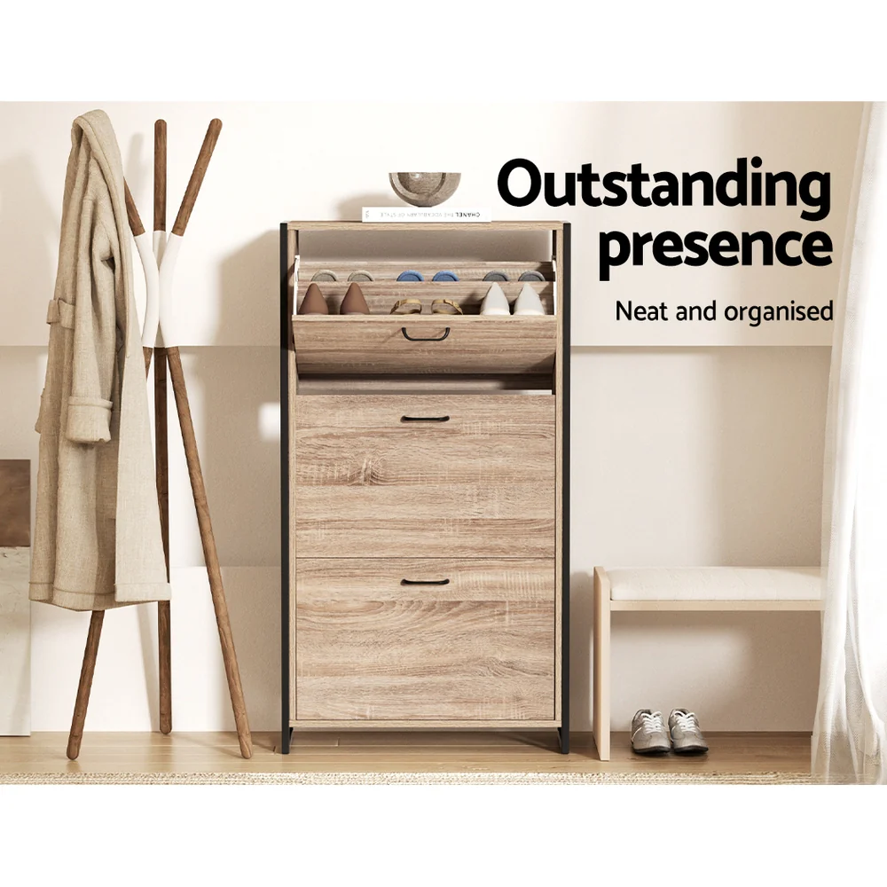 Artiss Shoe Rack Cabinet Adjustable Shelves 24 Pairs Tim - Nurns