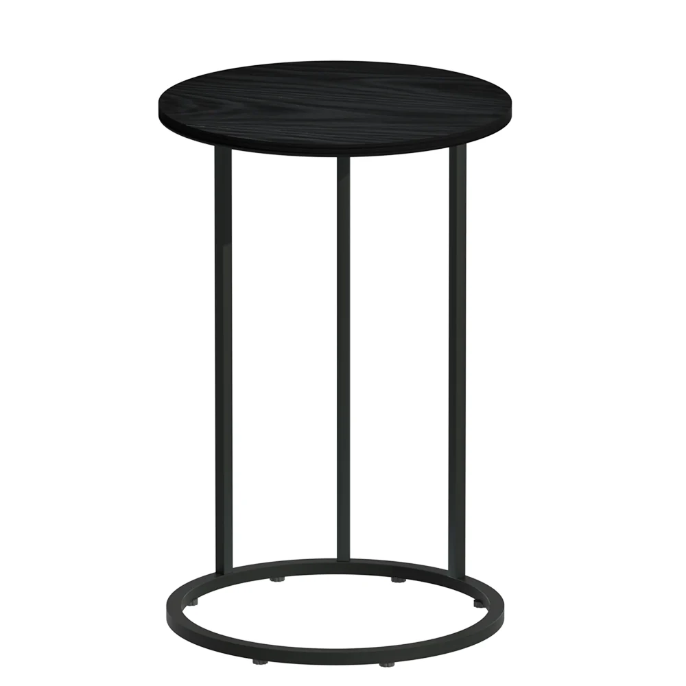 Ixiona Side End Table Round - Black - Nurns