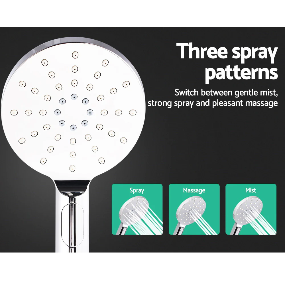 9'' Rain Shower Head Set Handheld Round High Pressure Black - Nurns