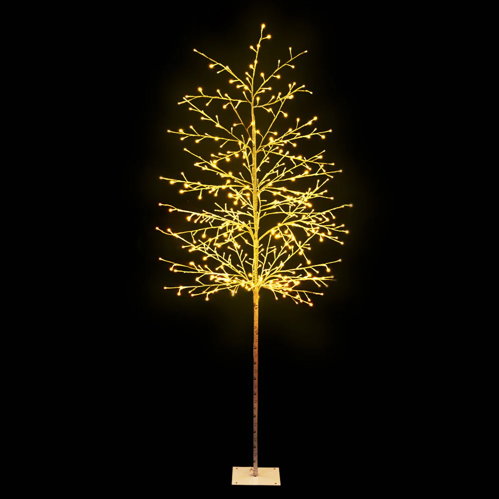 7ft 2.1m 480 LED Solar Christmas Tree Twigs Lights Xmas Tree - Warm White - Nurns