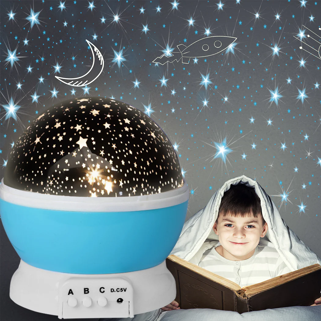 LED Night Star Sky Projector Light Lamp Rotating Starry Baby Room Kids Gift - Blue - Nurns