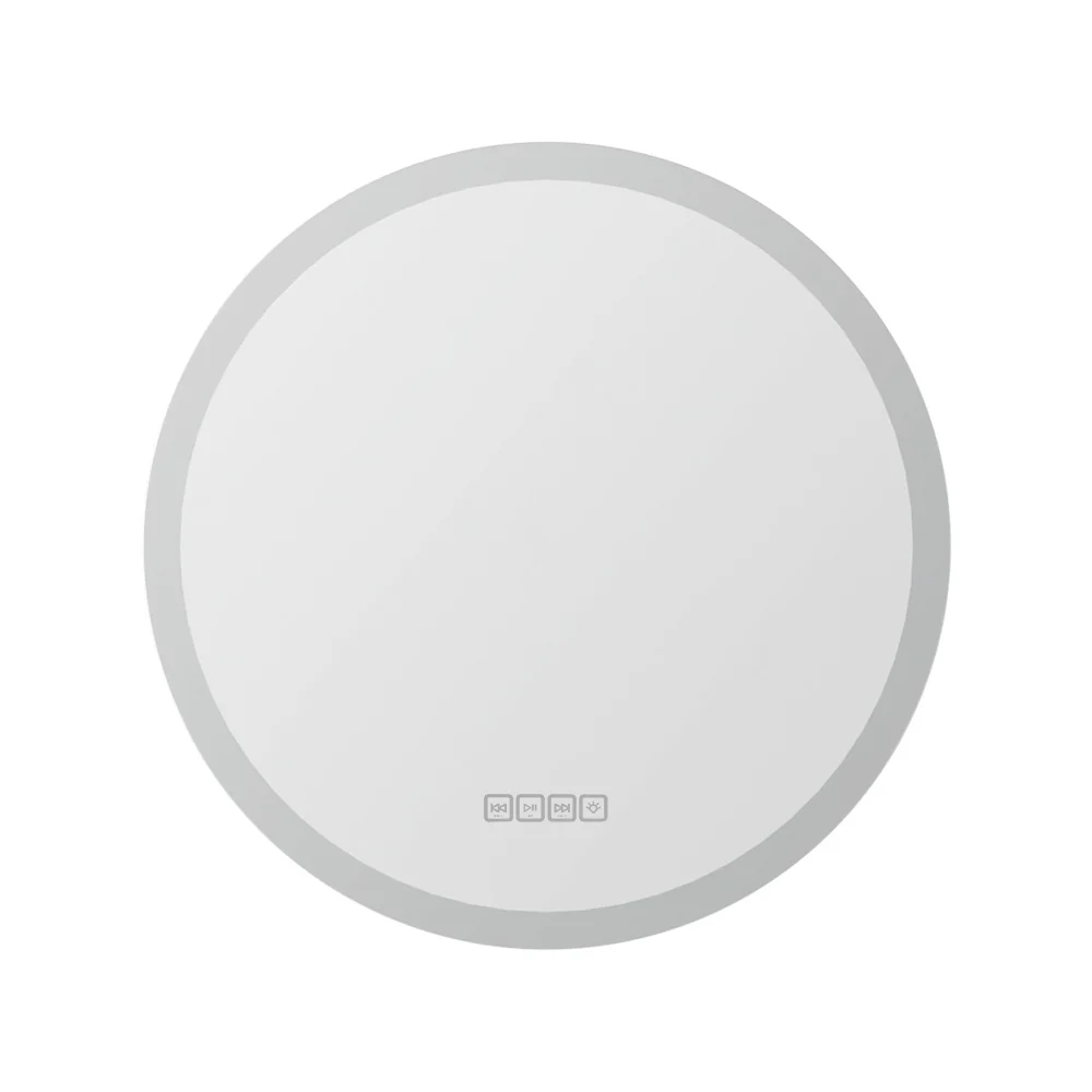 Bluetooth LED Wall Mirror With Light 60CM Bathroom Decor Round Mirrors - Nurns