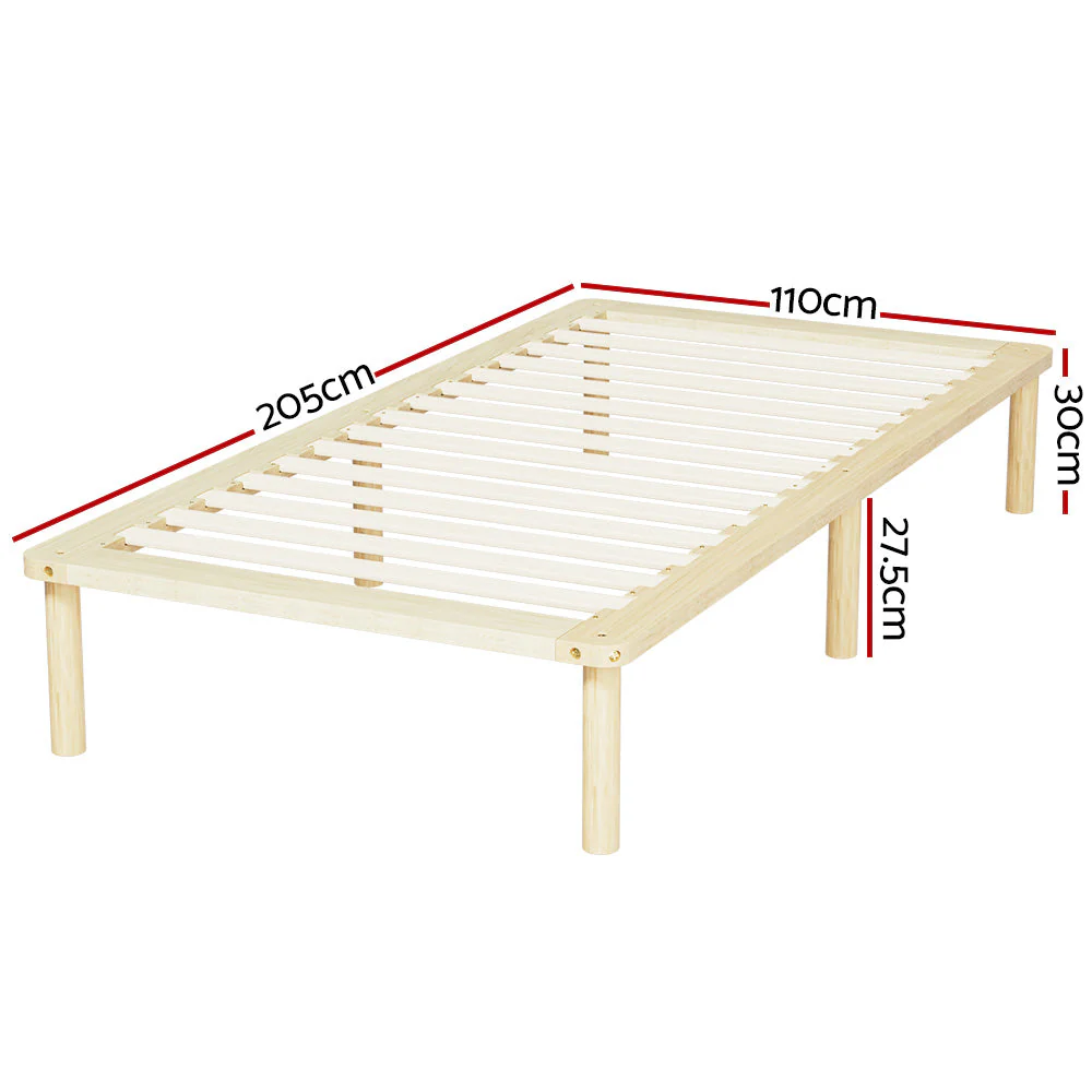 Dravite Bed & Mattress Package with 32cm Mattress - Natural King Single - Nurns