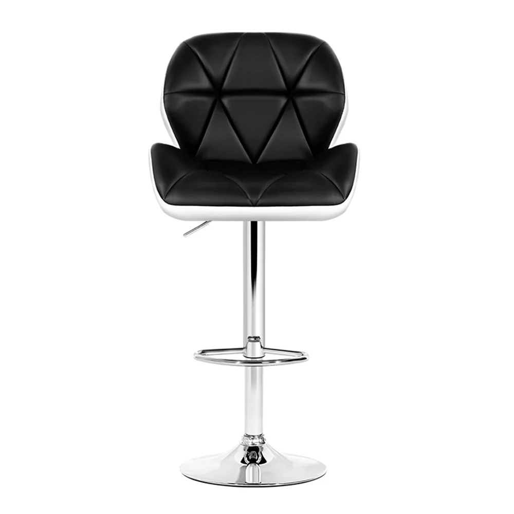 Set of 2 Exeter Kitchen Bar Stools - White, Black & Chrome - Nurns