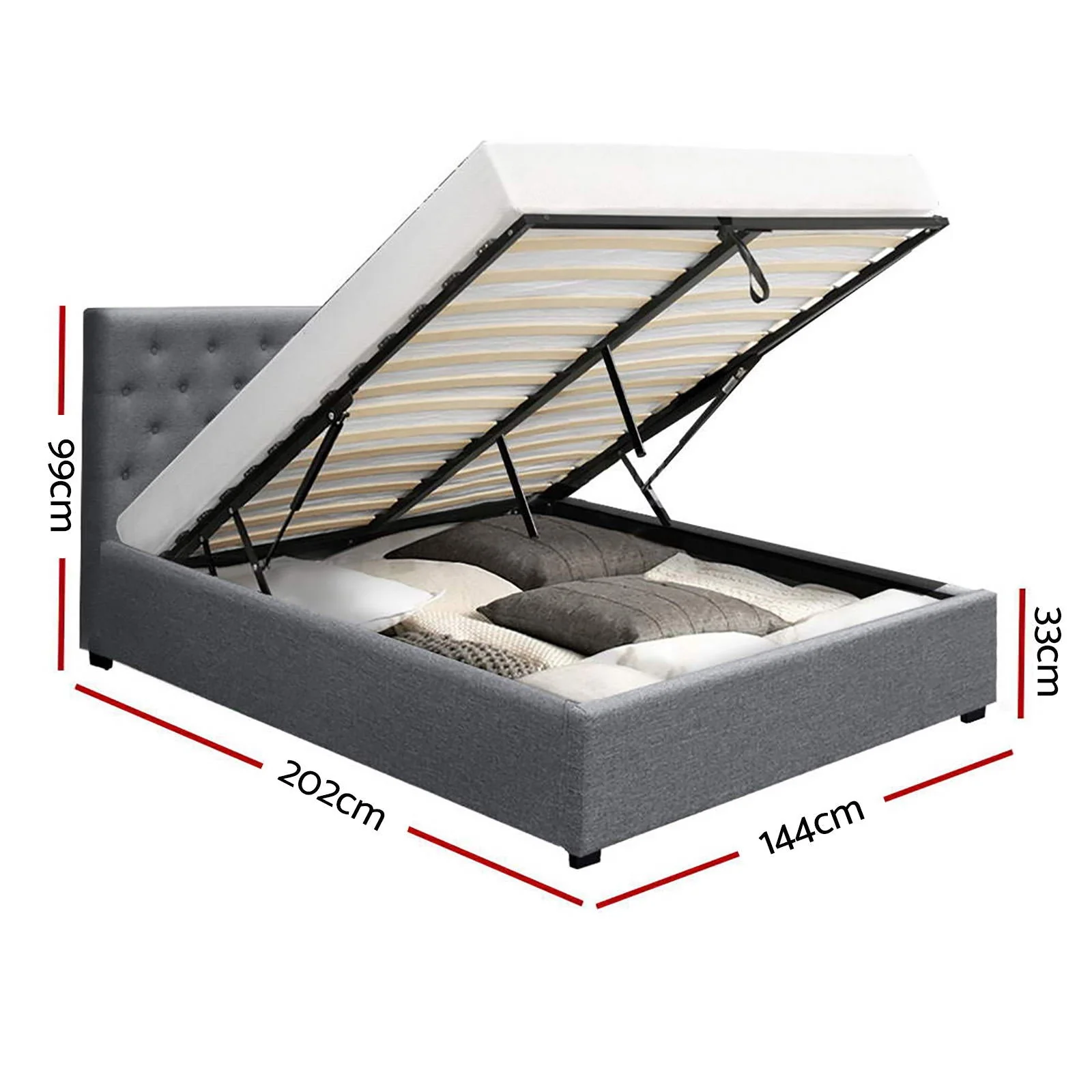 Emerald Bed & Mattress Package - Grey Double - Nurns