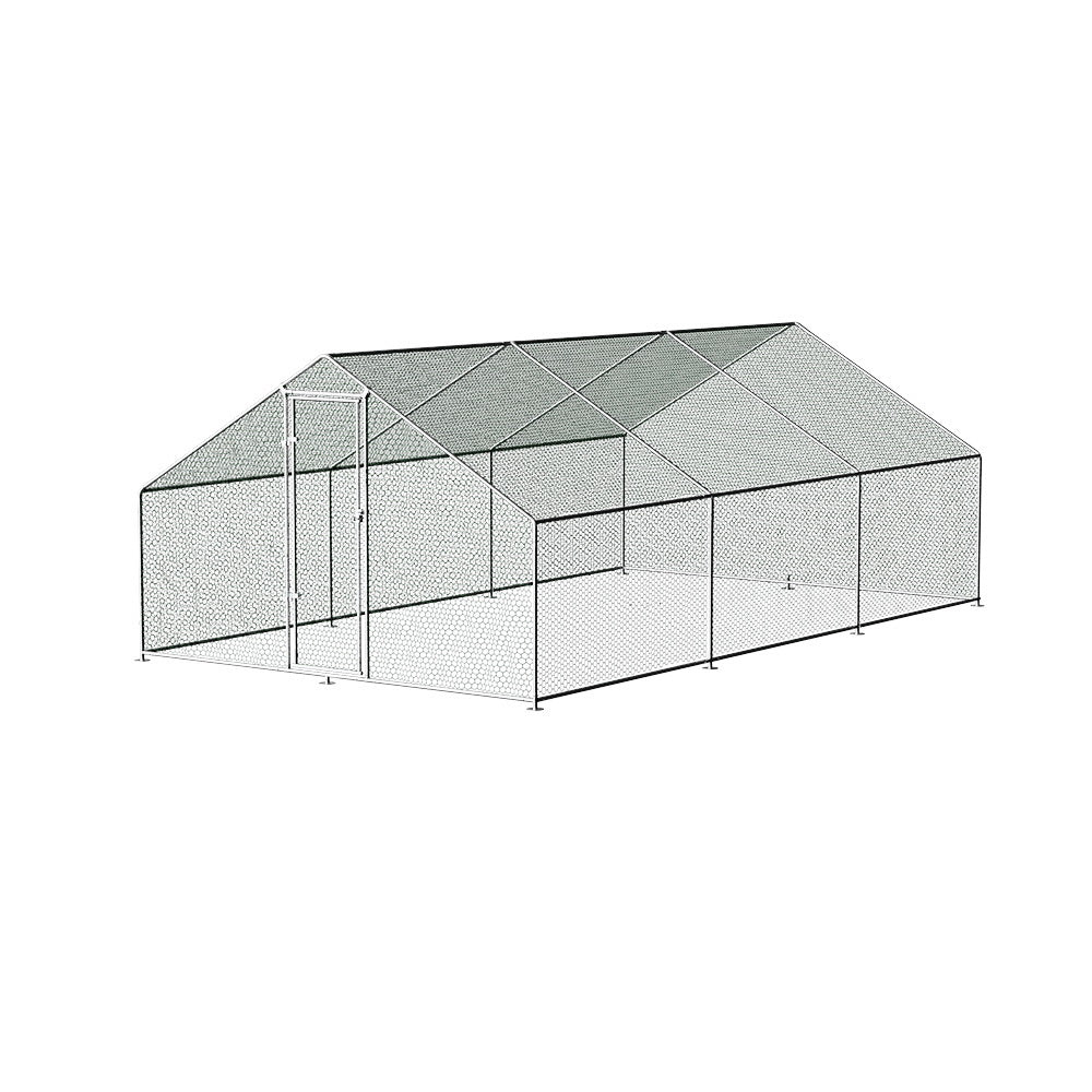 Chicken Coop Cage 3x6x2m Galvanised Steel - Nurns