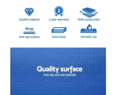 5m x 1m Inflatable Air Track Mat 20cm Thick Gymnastic Tumbling Blue And White - Nurns