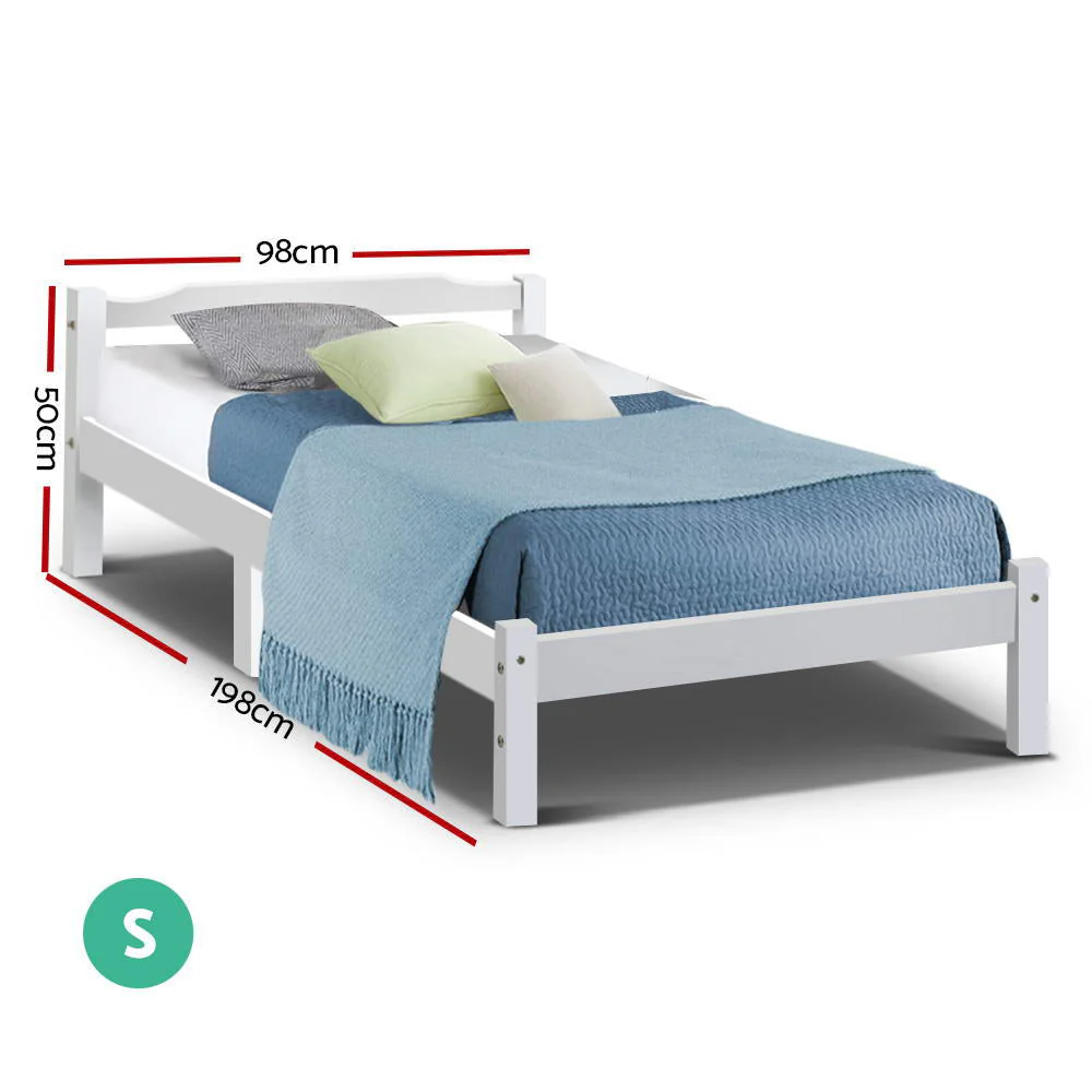 Sapphire Bed & Mattress Package no Drawers - White Single - Nurns