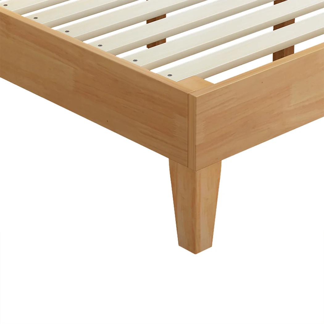Naomi Rubberwood Bed Frame - Natural Double - Nurns