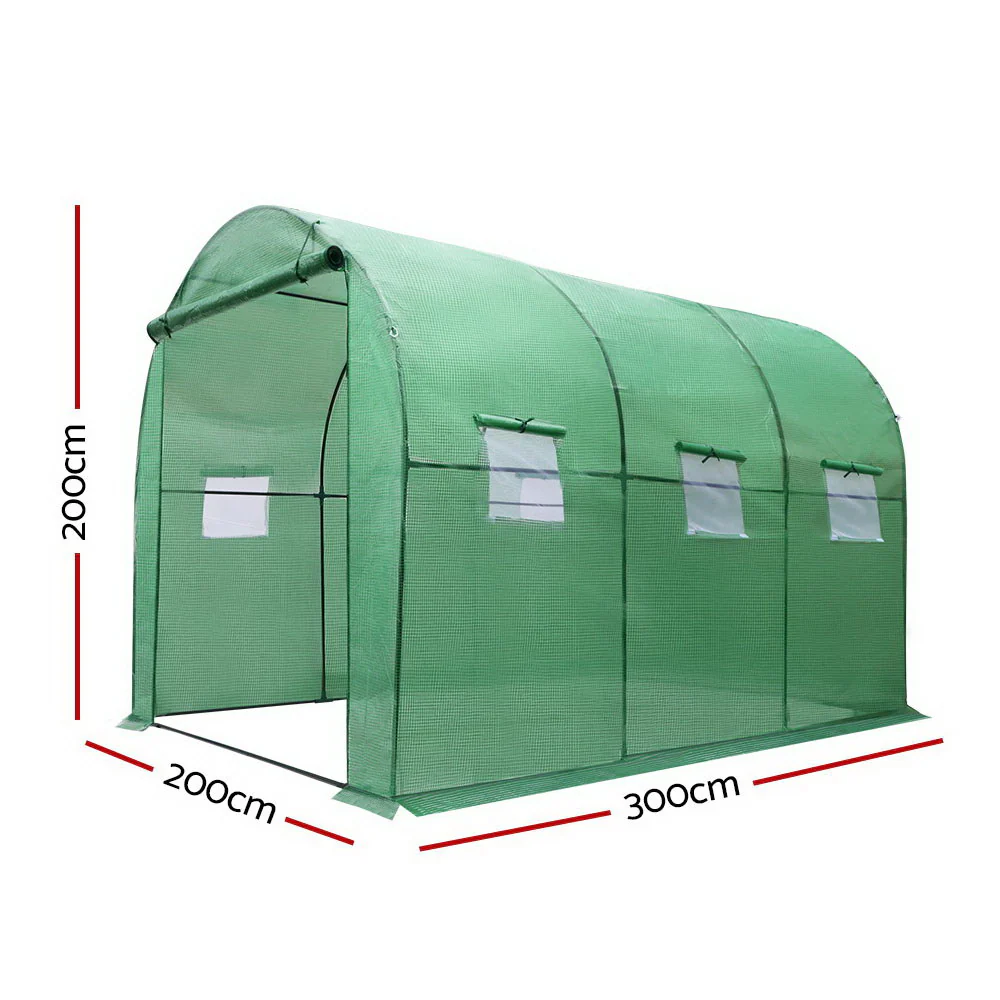 Greenfingers Greenhouse 3x2x2M Walk in Green House Tunnel Plant Garden Shed Dome - Nurns
