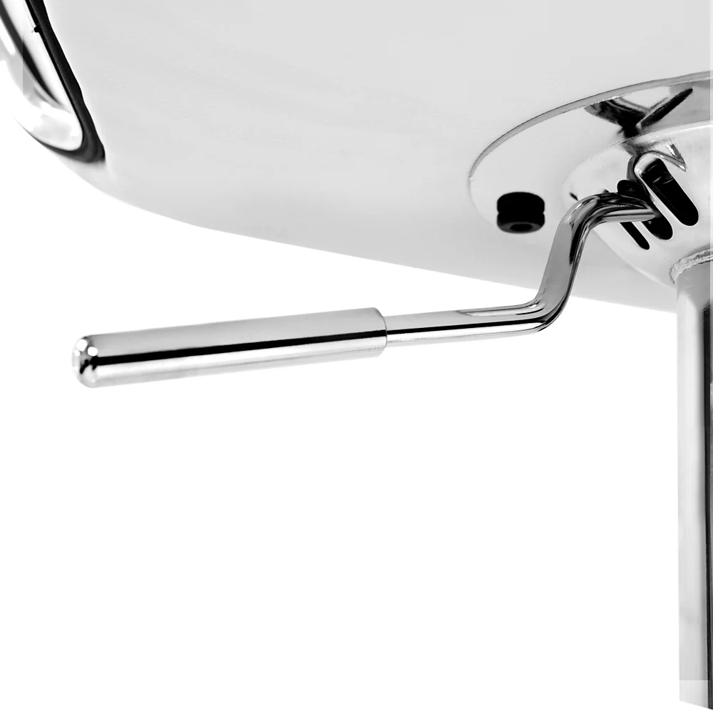 Set of 2 Liosia PU Leather Patterned Bar Stools - White & Chrome - Nurns