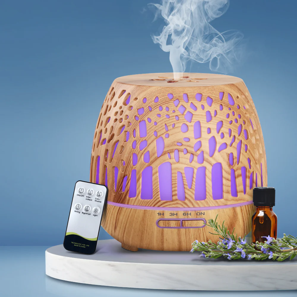 Aroma Diffuser Aromatherapy Wood Grain 400ml - Nurns