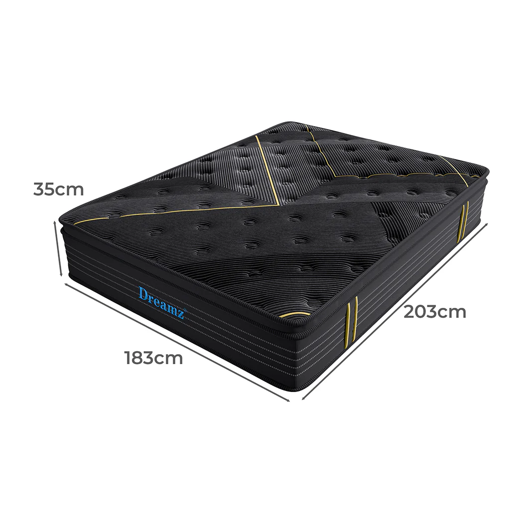 Nicola 35cm Spring Mattress Bamboo Euro Top Pocket HD Egg Foam - King - Nurns