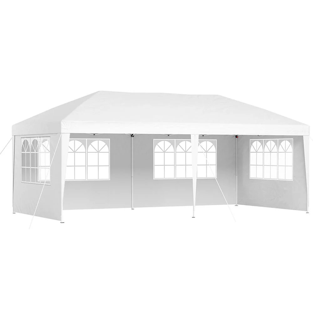Instahut Gazebo Pop Up Marquee 3x6m Wedding Party Outdoor Camping Tent Canopy Side Wall White - Nurns