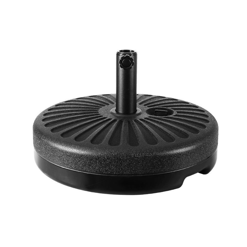 Instahut Outdoor Umbrella 3m Base Beach Pole Garden Tilt Sun Patio UV Charcoal - Nurns