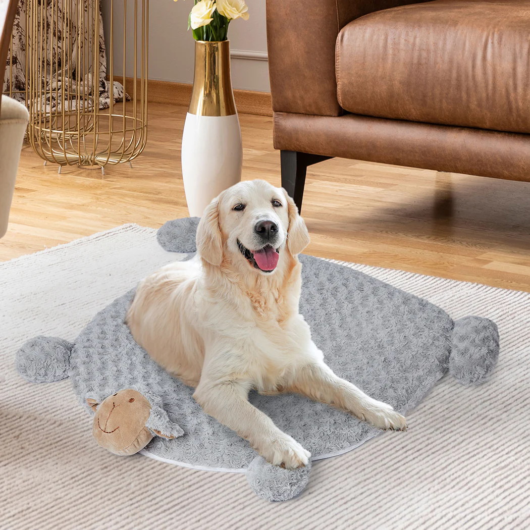 LARGE Dog Beds Pet Calming Squeaky - Grey - Nurns