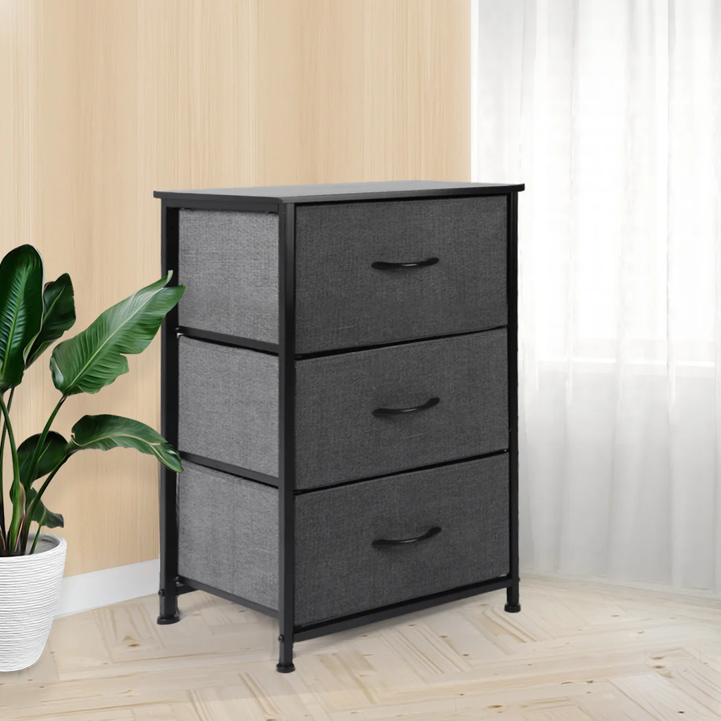 Levede Storage Cabinet Tower Chest Dark Grey - Nurns