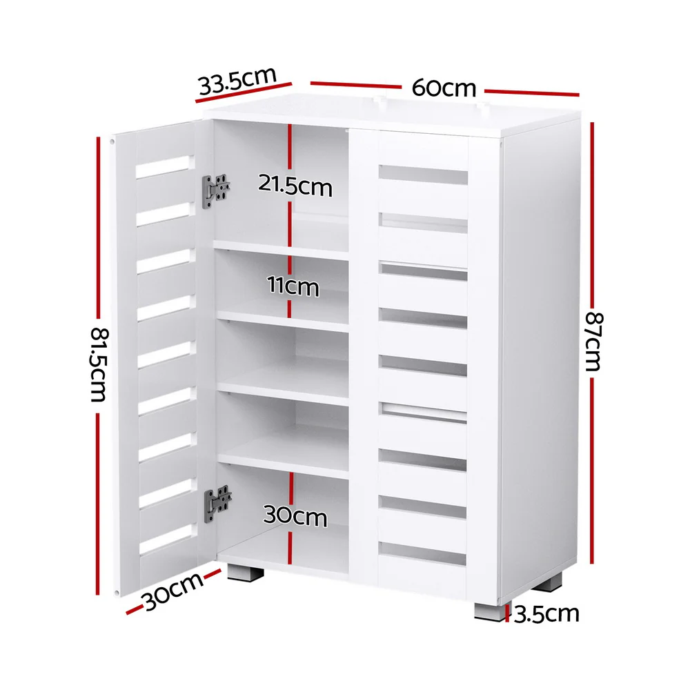 Artiss Shoe Rack Storage Cabinet 20 Pairs 5-tier White Alster - Nurns