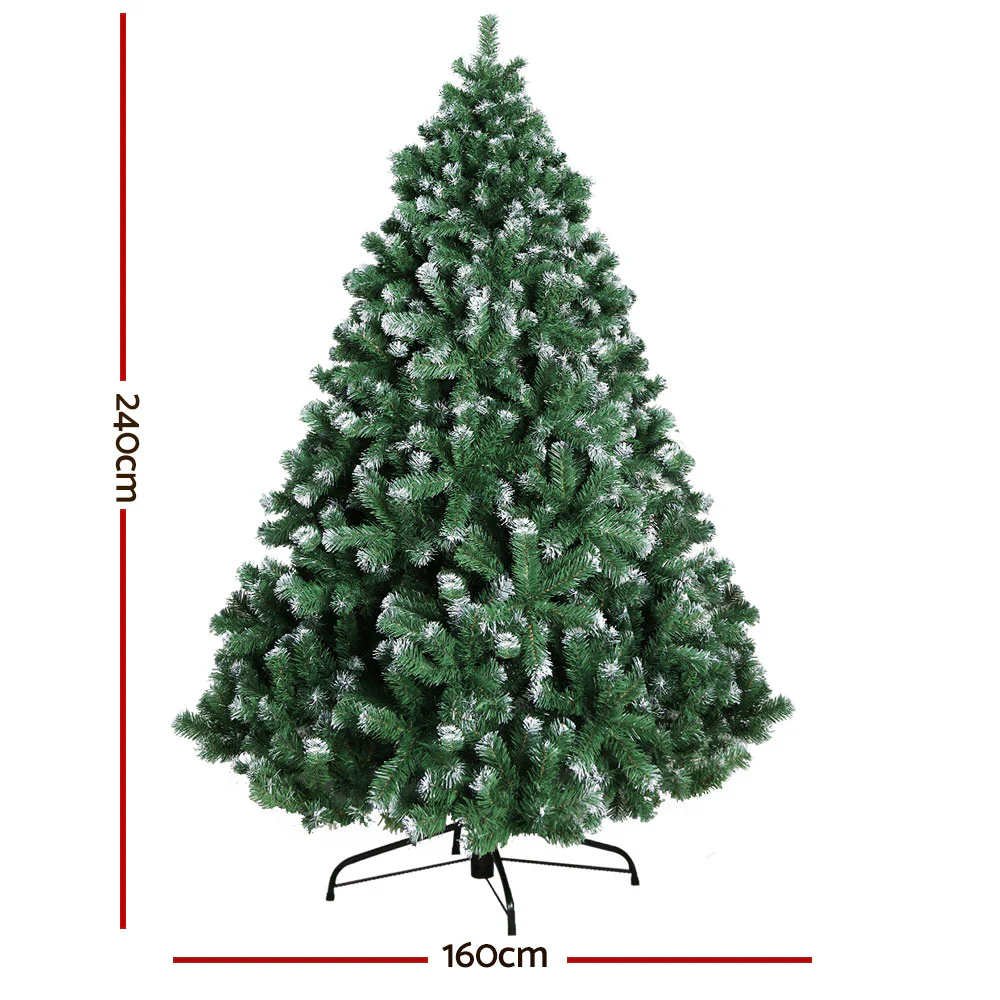 8ft 2.4m 1500 Tips Christmas Tree xmas Trees Snowy - Nurns