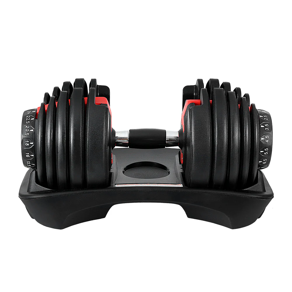 Everfit 24kg Dumbbells Adjustable Dumbbell Weight Plates Home Gym - Nurns