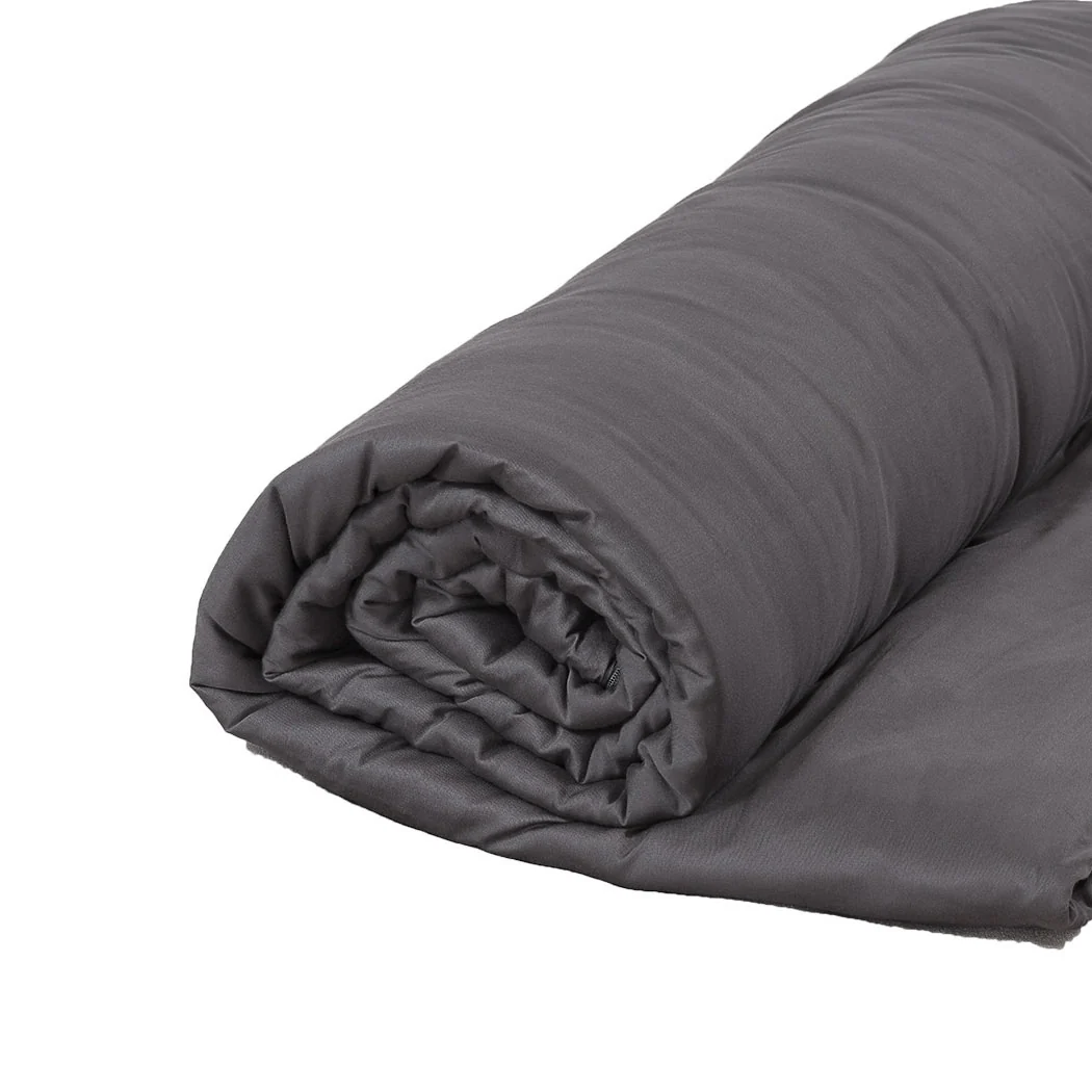 Winslow Weighted Soft Blanket 9KG Promote Deep Sleep Anti-Anxiety Single - Dark Grey - Nurns