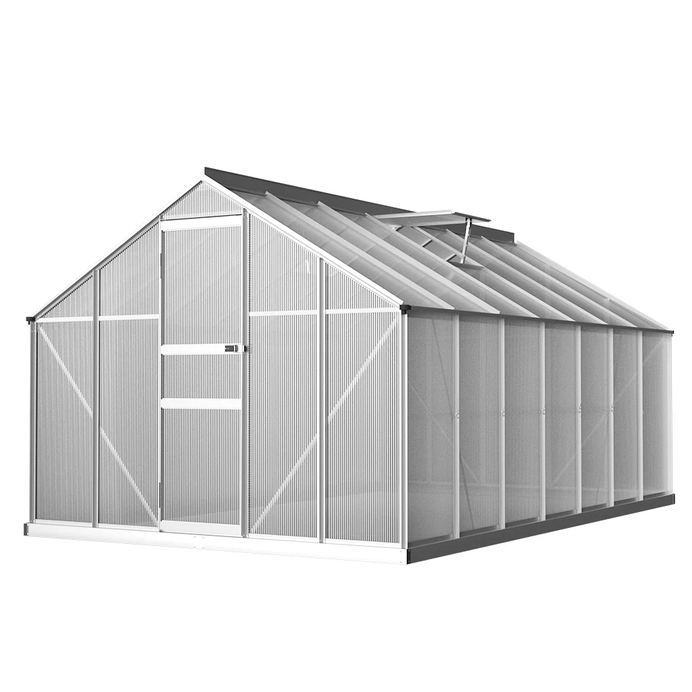 Greenfingers Greenhouse 4.2x2.5x1.95M Aluminium Polycarbonate Green House Garden Shed - Nurns