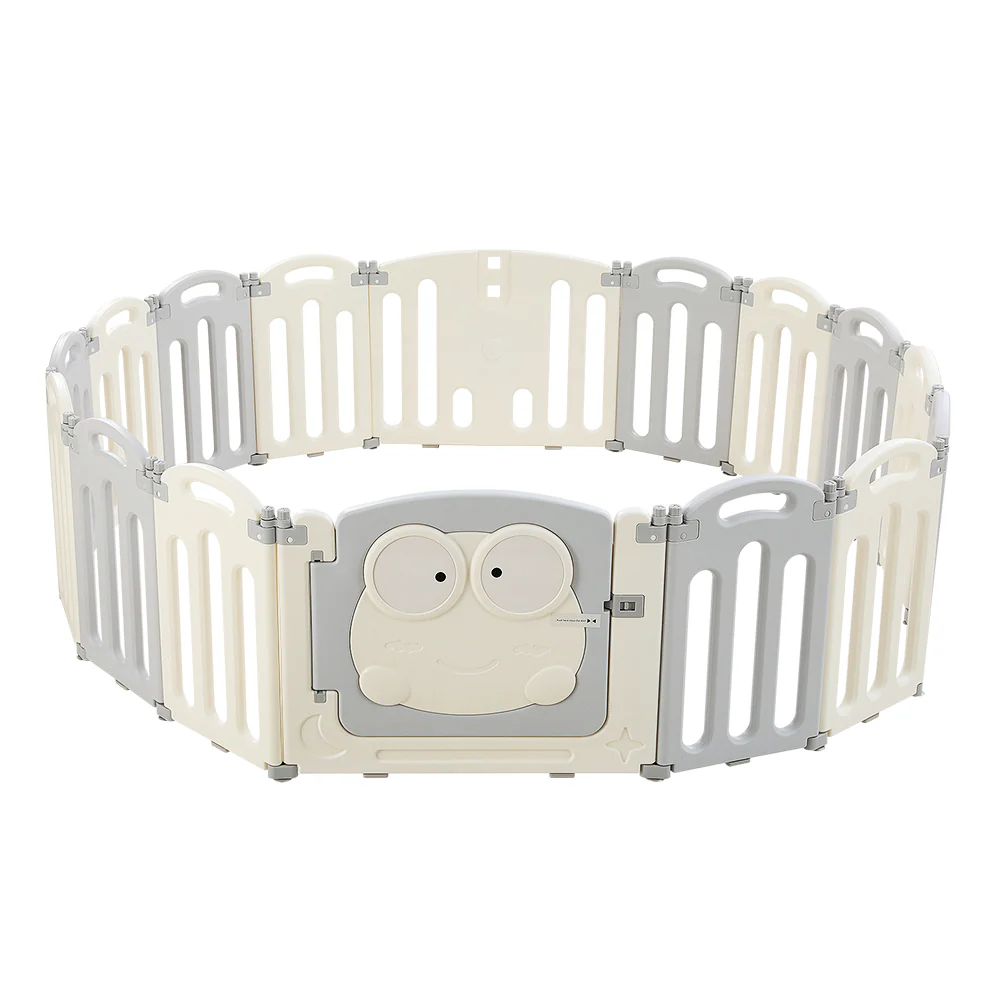Baby Playpen 16 Panels Foldable Toddler Fence Safety Play Activity Centre - Nurns