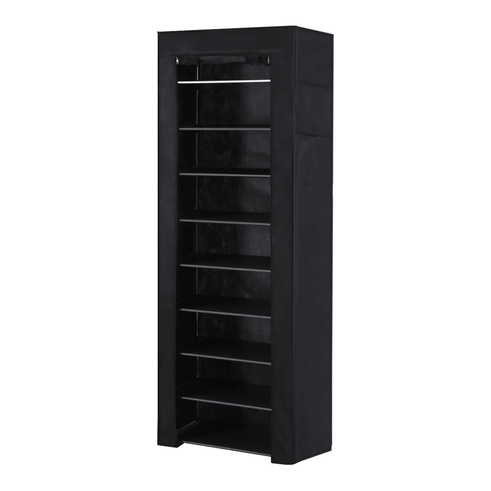 Artiss Shoe Rack Cabinet Removable Cover 10 tier Black - Nurns
