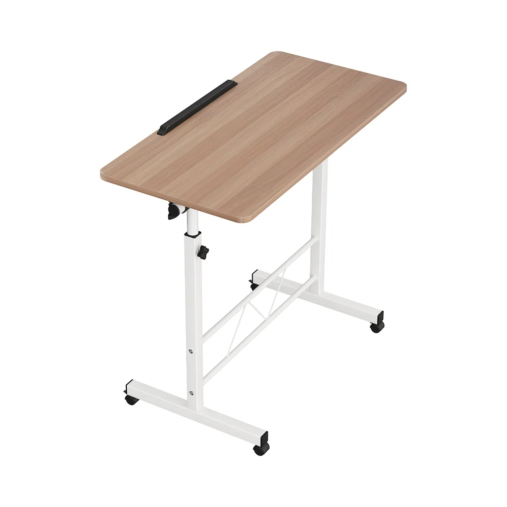 Artiss Laptop Desk Table Adjustable 80cm Light Wood - Nurns