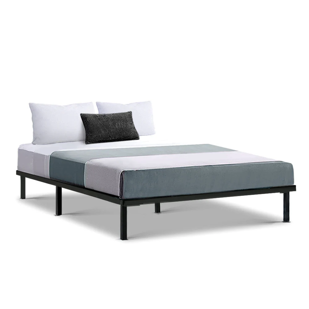 Kyanite Bed & Mattress Package with 34cm Black Mattress - Black Double - Nurns