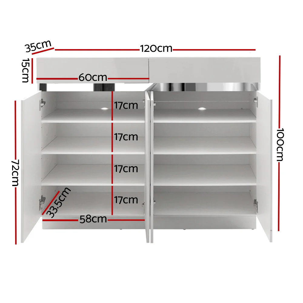 Artiss Shoe Rack Cabinet Storage Cupboard 24 Pairs - Lydia - Nurns