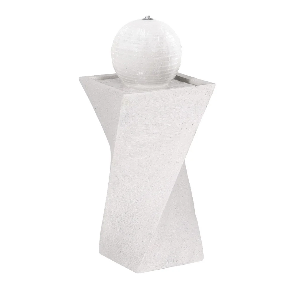 Solar Fountain Water Feature Bird Bath Outdoor Garden LED Lights Ball 85cm - Nurns