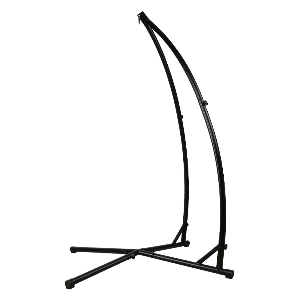 Hammock Chair Steel Stand Outdoor Furniture Heavy Duty - Black - Nurns